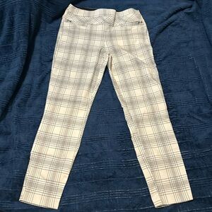 Leighton Ankle Length Skinny Pants Womens Black & White Perfect Fit Waistline M